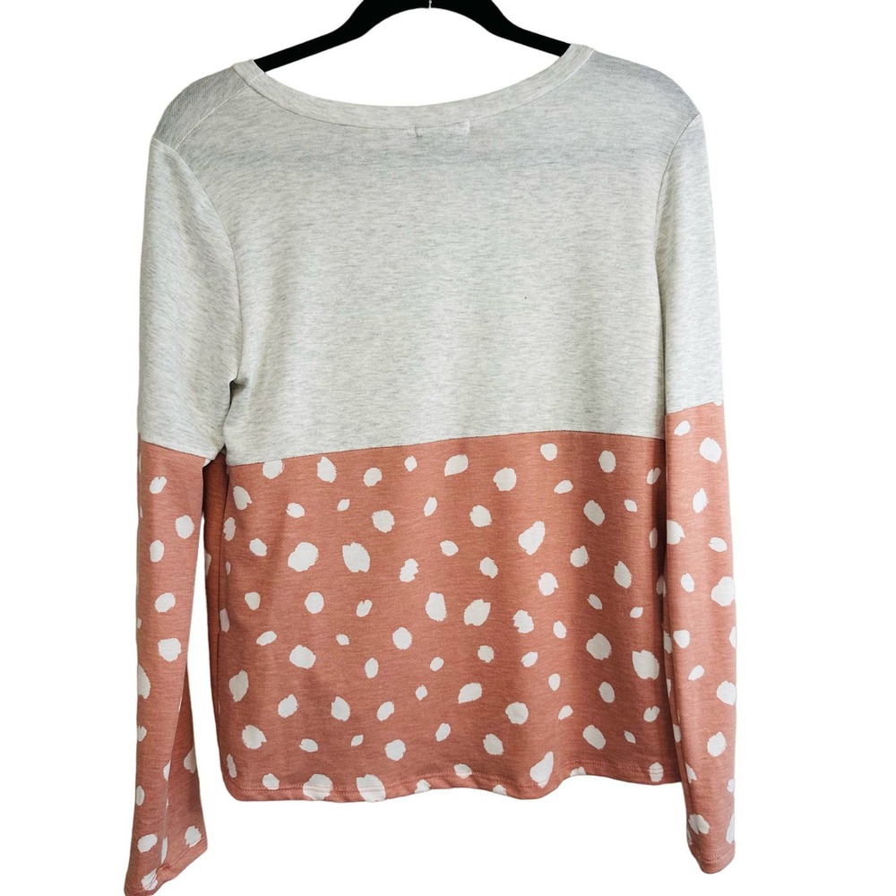 MMC Women's Gray Brown Crew Neck Long Sleeve T-Shirt Size Medium - Picture 2 of 4